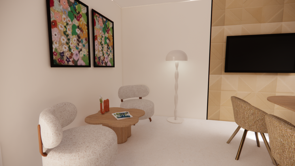 Modélisation 3D d’une salle de réunion professionnelle aménagée sur mesure